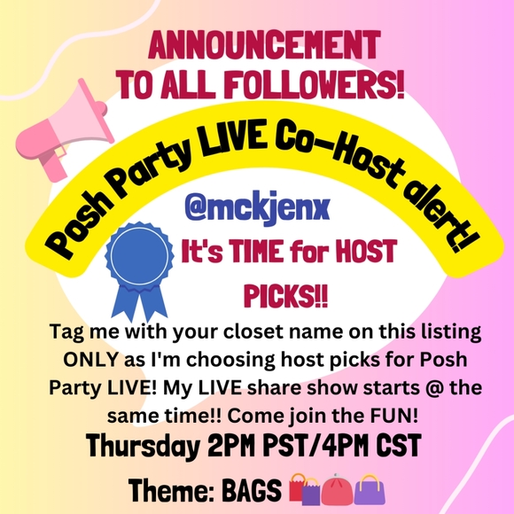 Host Picks| Posh Party LIVE Co-Host & Share Show Thursday 2PM PST/4PM CST - Picture 1 of 2